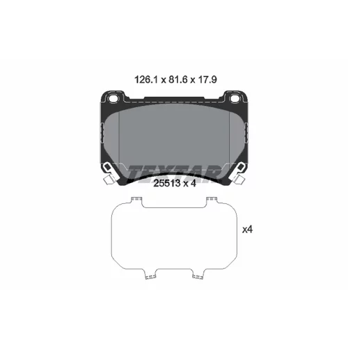 Sada brzdových platničiek kotúčovej brzdy TEXTAR 2551301