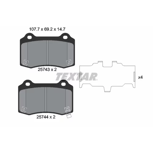 Sada brzdových platničiek kotúčovej brzdy 2574301 /TEXTAR/