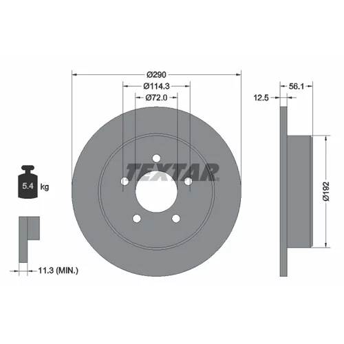 Brzdový kotúč 92108400 /TEXTAR/