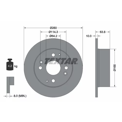 Brzdový kotúč TEXTAR 92138600