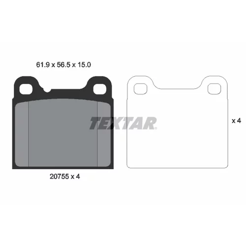Sada brzdových platničiek kotúčovej brzdy TEXTAR 2075506