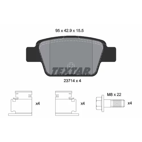 Sada brzdových platničiek kotúčovej brzdy TEXTAR 2371401
