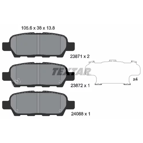 Sada brzdových platničiek kotúčovej brzdy 2387101 /TEXTAR/