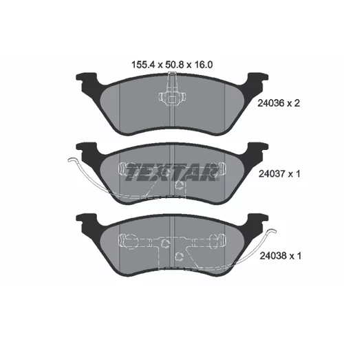 Sada brzdových platničiek kotúčovej brzdy TEXTAR 2403601