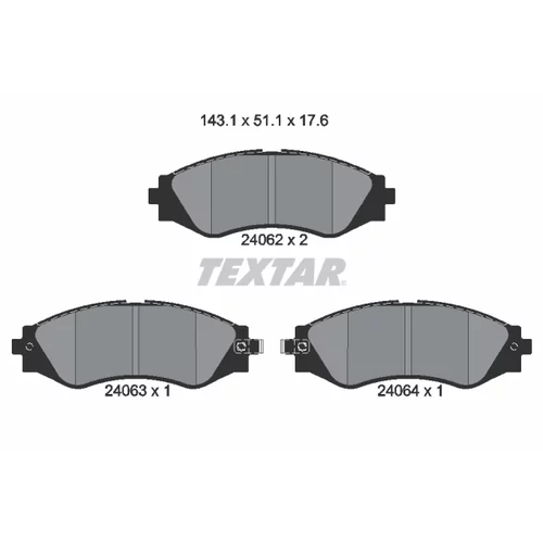 Sada brzdových platničiek kotúčovej brzdy TEXTAR 2406201