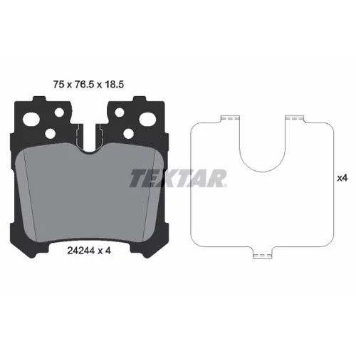 Sada brzdových platničiek kotúčovej brzdy TEXTAR 2424401