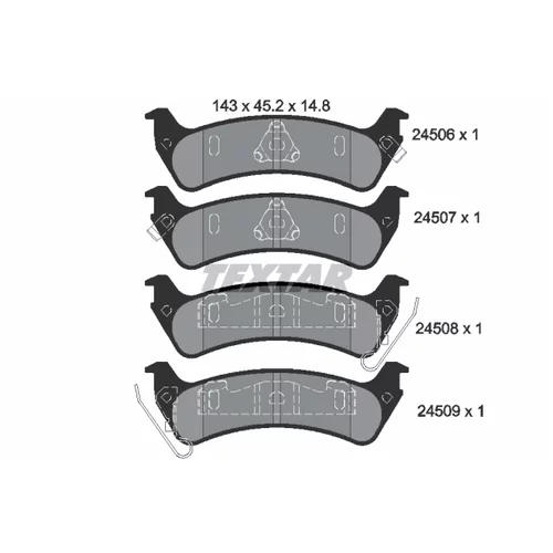 Sada brzdových platničiek kotúčovej brzdy TEXTAR 2450601