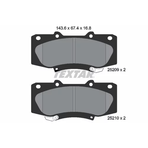 Sada brzdových platničiek kotúčovej brzdy TEXTAR 2520901
