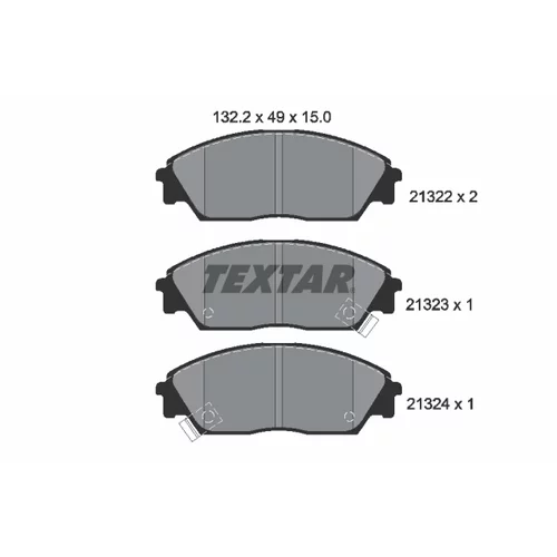 Sada brzdových platničiek kotúčovej brzdy TEXTAR 2132201