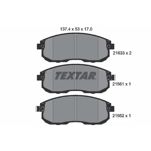 Sada brzdových platničiek kotúčovej brzdy TEXTAR 2156101