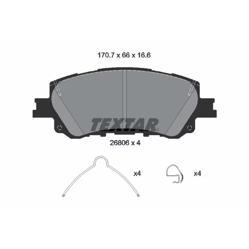 Sada brzdových platničiek kotúčovej brzdy TEXTAR 2680601