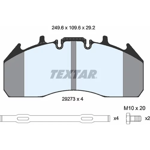 Sada brzdových platničiek kotúčovej brzdy TEXTAR 2927301 - obr. 1