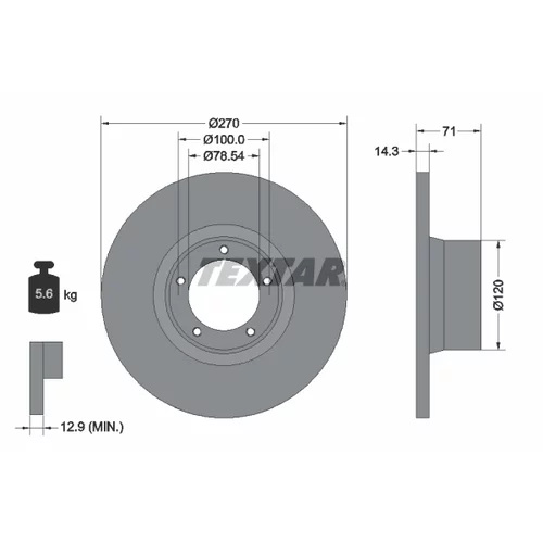 Brzdový kotúč TEXTAR 92014900