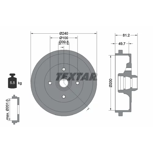 Brzdový bubon TEXTAR 94006700