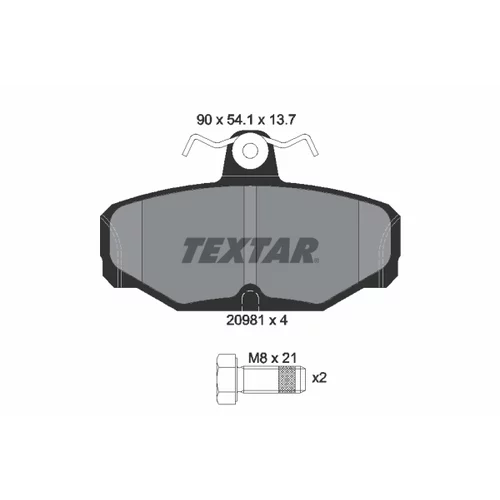 Sada brzdových platničiek kotúčovej brzdy TEXTAR 2098101