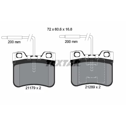 Sada brzdových platničiek kotúčovej brzdy TEXTAR 2117902