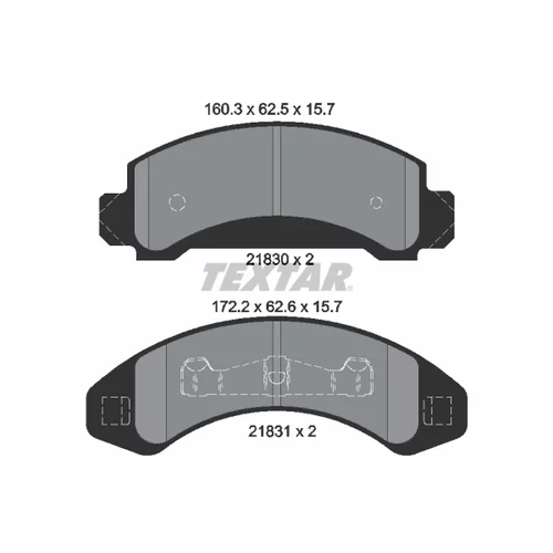 Sada brzdových platničiek kotúčovej brzdy TEXTAR 2183001