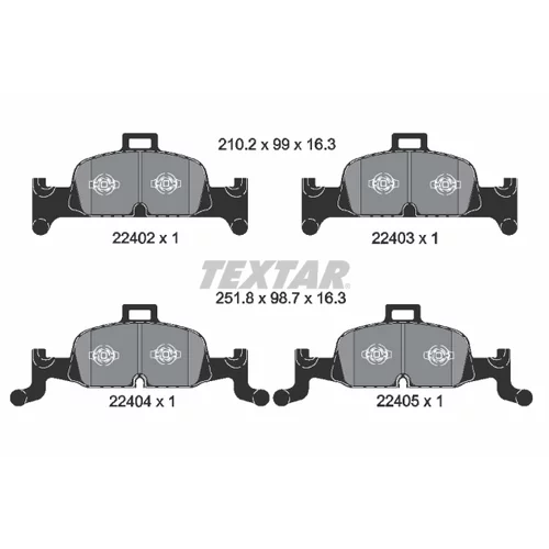 Sada brzdových platničiek kotúčovej brzdy 2240201 /TEXTAR/