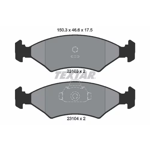 Sada brzdových platničiek kotúčovej brzdy 2310301 /TEXTAR/