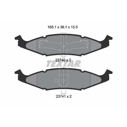 Sada brzdových platničiek kotúčovej brzdy TEXTAR 2374001