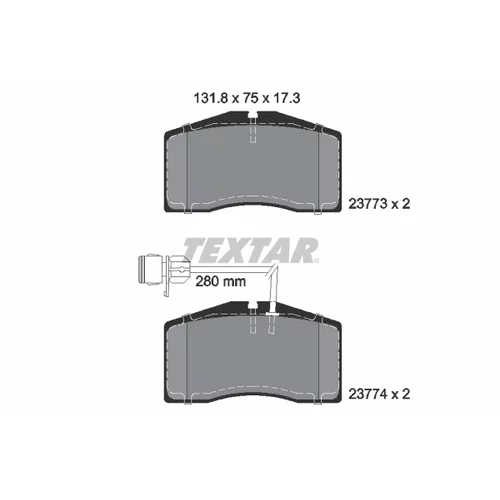 Sada brzdových platničiek kotúčovej brzdy TEXTAR 2377301