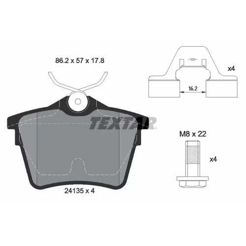Sada brzdových platničiek kotúčovej brzdy TEXTAR 2413501