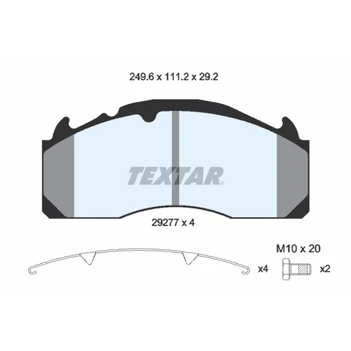 Sada brzdových platničiek kotúčovej brzdy TEXTAR 2927705