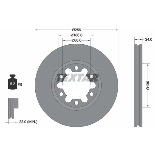 Brzdový kotúč TEXTAR 92236300