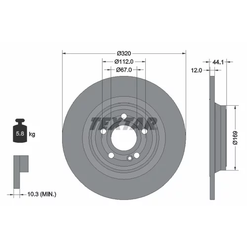 Brzdový kotúč TEXTAR 92324303