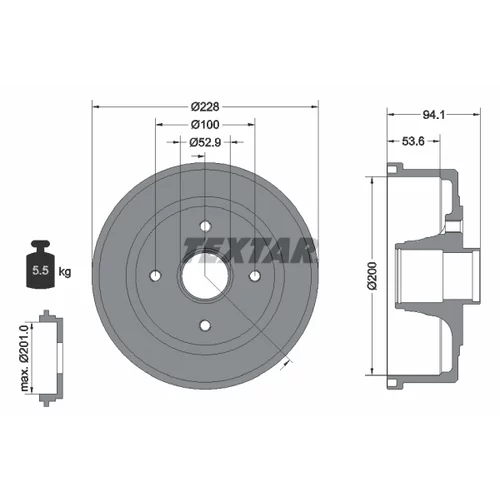 Brzdový bubon TEXTAR 94024200