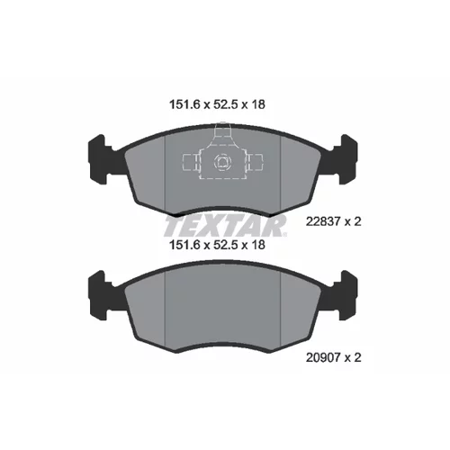 Sada brzdových platničiek kotúčovej brzdy TEXTAR 2090704