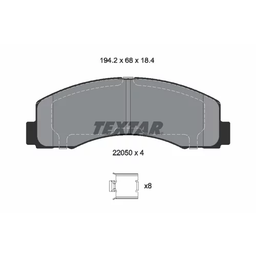 Sada brzdových platničiek kotúčovej brzdy TEXTAR 2205002