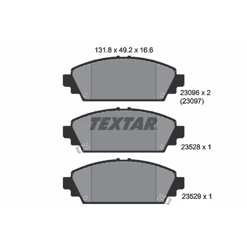 Sada brzdových platničiek kotúčovej brzdy TEXTAR 2309601