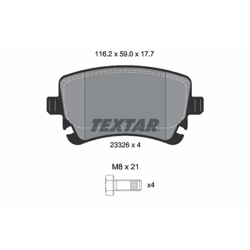 Sada brzdových platničiek kotúčovej brzdy TEXTAR 2332611