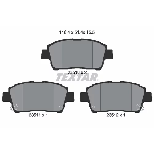 Sada brzdových platničiek kotúčovej brzdy TEXTAR 2351002