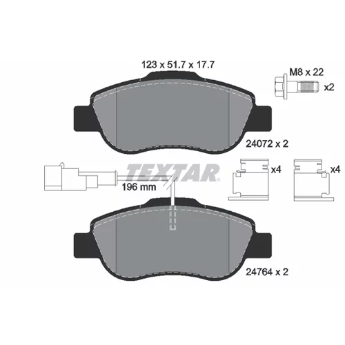 Sada brzdových platničiek kotúčovej brzdy TEXTAR 2476401