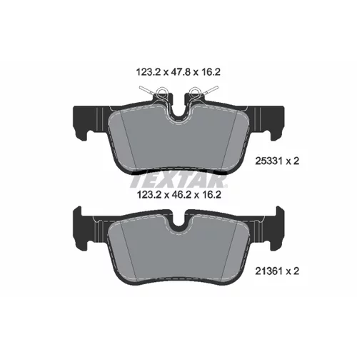 Sada brzdových platničiek kotúčovej brzdy TEXTAR 2533101