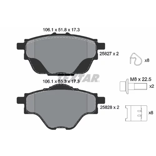 Sada brzdových platničiek kotúčovej brzdy TEXTAR 2582701