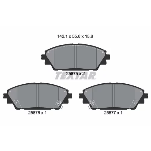 Sada brzdových platničiek kotúčovej brzdy TEXTAR 2587501