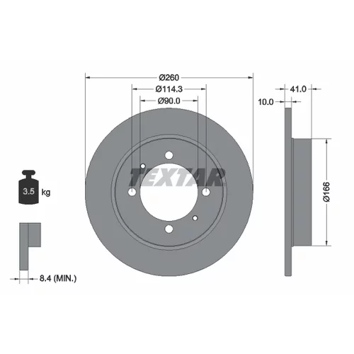 Brzdový kotúč TEXTAR 92083003