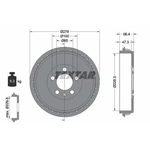 Brzdový bubon TEXTAR 94046300
