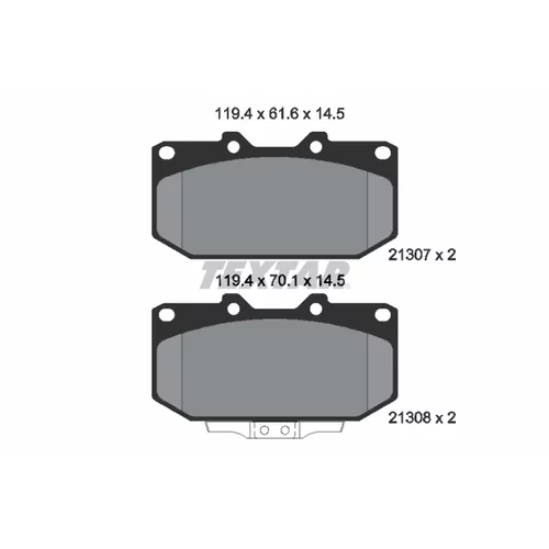 Sada brzdových platničiek kotúčovej brzdy TEXTAR 2130701