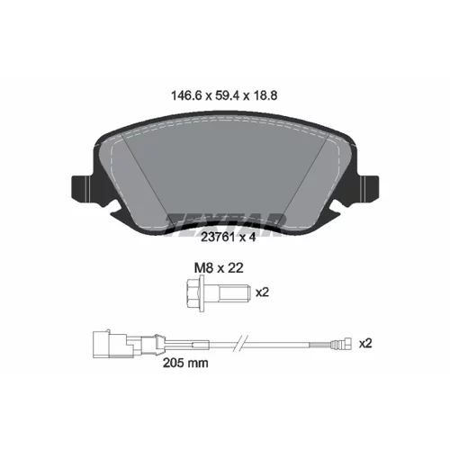 Sada brzdových platničiek kotúčovej brzdy TEXTAR 2376101