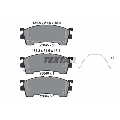 Sada brzdových platničiek kotúčovej brzdy 2384504 /TEXTAR/