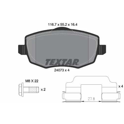 Sada brzdových platničiek kotúčovej brzdy TEXTAR 2407301
