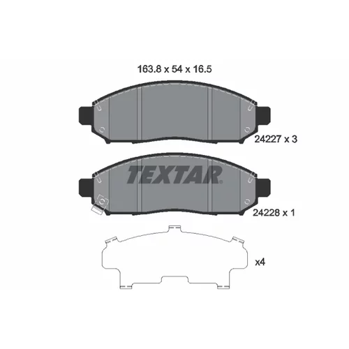 Sada brzdových platničiek kotúčovej brzdy TEXTAR 2422701