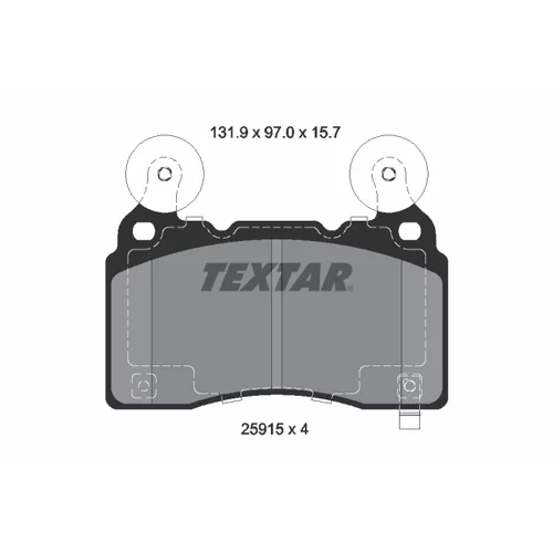 Sada brzdových platničiek kotúčovej brzdy TEXTAR 2591501