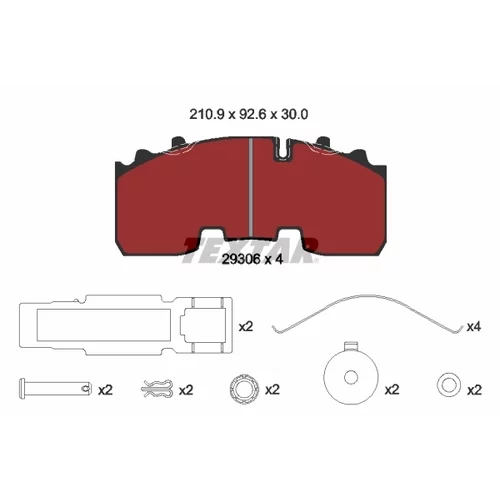 Sada brzdových platničiek kotúčovej brzdy TEXTAR 2930601 - obr. 1