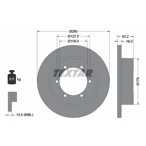 Brzdový kotúč TEXTAR 92308500