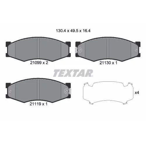 Sada brzdových platničiek kotúčovej brzdy TEXTAR 2109902